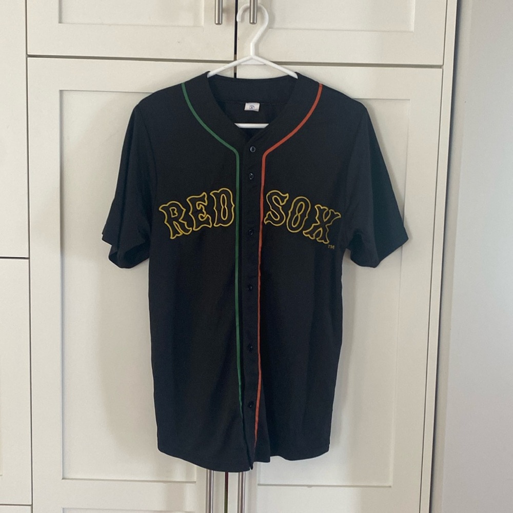 Boston Red Sox Jersey with Juneteenth Flag on Sleeve